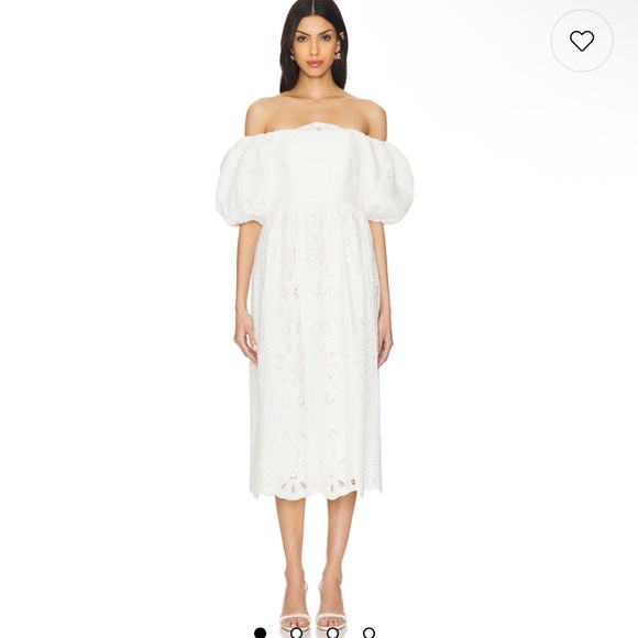LPA ARIA Elegant White Puff Sleeve Dress - Picture 4 of 5